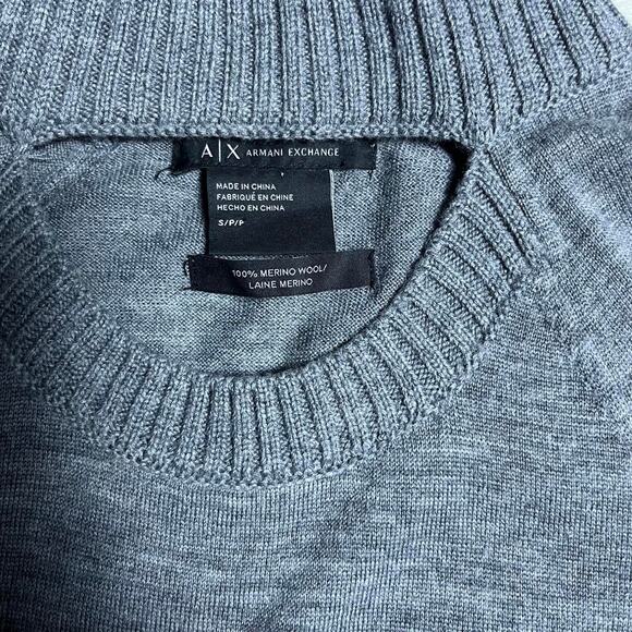 Armani Exchange Sweaters - A/X Armani Exchange Merino Wool Sweater Womens S Lightweight Chest Cutout Gray